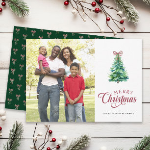 Joyeux Noël Minimal Arbre photo Carte de vacances