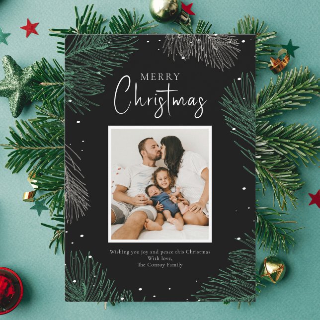 Joyeux Noël moderne 1 Photo Appartement Carte de v (Créateur téléchargé)