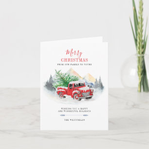 Joyeux Noël moderne Camion Rouge Russe Famille