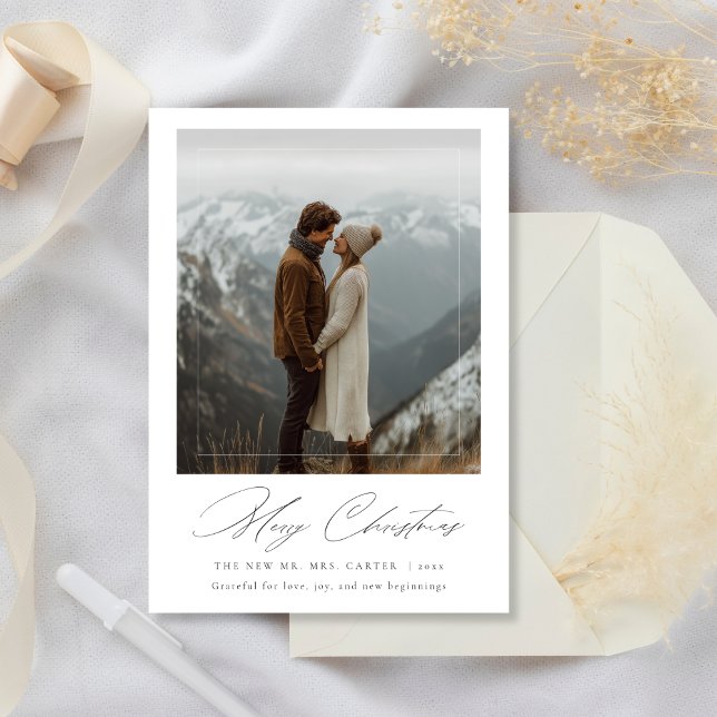 Joyeux Noël moderne Carte photo marié (Créateur téléchargé)