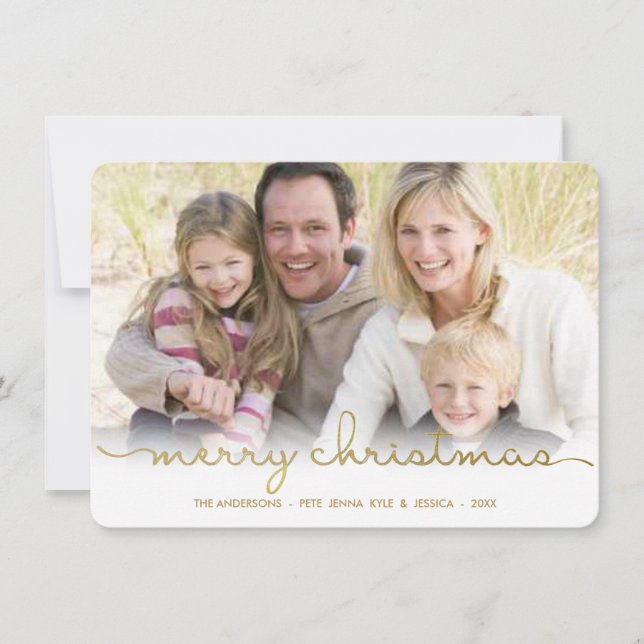 Joyeux Noël moderne Carte photo plat (Devant)