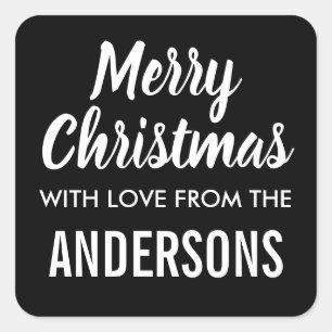 Joyeux Noël moderne minimaliste étiquette cadeau a