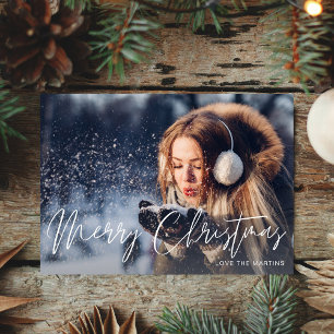Joyeux Noël moderne Script photo 2 carte
