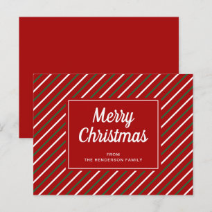 Joyeux Noël Motif Cartes Postales Rayures Rouges V