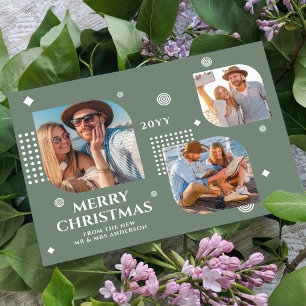 Joyeux Noël Mr & Mrs 3 Photo Collage Moderne