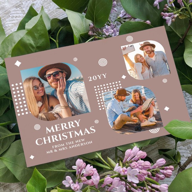 Joyeux Noël Mr & Mrs 3 Photo Collage Moderne (Créateur téléchargé)