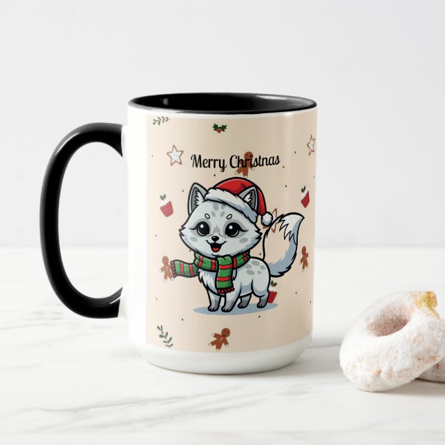 Joyeux Noël | Mug de Noël Chien Mignon (Avec donut)