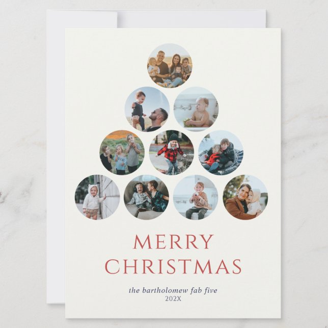 Joyeux Noël Multiplue Photos Rouge (Devant)