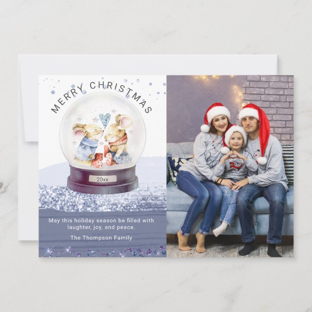 Joyeux Noël Neige Globe mice photo (Devant)