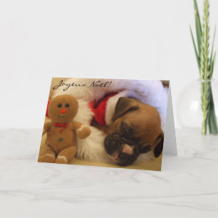 Joyeux Noël Noël Boxer Puppy carte de voeux