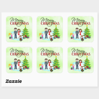 Joyeux Noël Noël Stickers Carré du matin