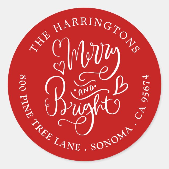 Joyeux Noël Nom Retourner Adresse Étiquettes (Devant)