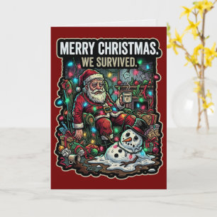Joyeux Noël Nous Survivons Carte Vacances Amusant