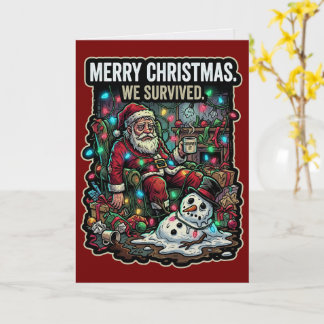 Joyeux Noël Nous Survivons Carte Vacances Amusant
