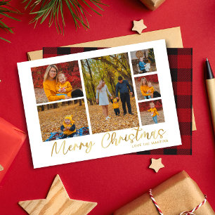 Joyeux Noël Or 6 Photo Buffalo Plaid
