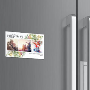 Joyeux Noël Or hiver photo Magnet de vacances