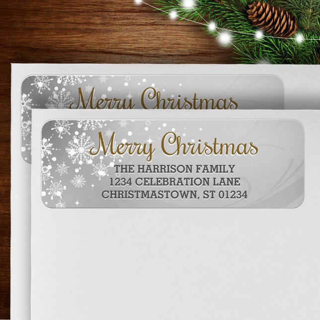 Joyeux Noël (or) Snowfrosted Étiquette (Créateur téléchargé)