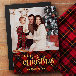 Joyeux Noël or sur Red Tartan Photo