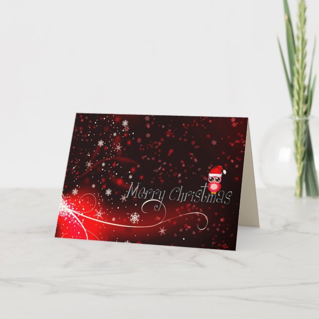 joyeux Noël owl carte de voeux (Devant)