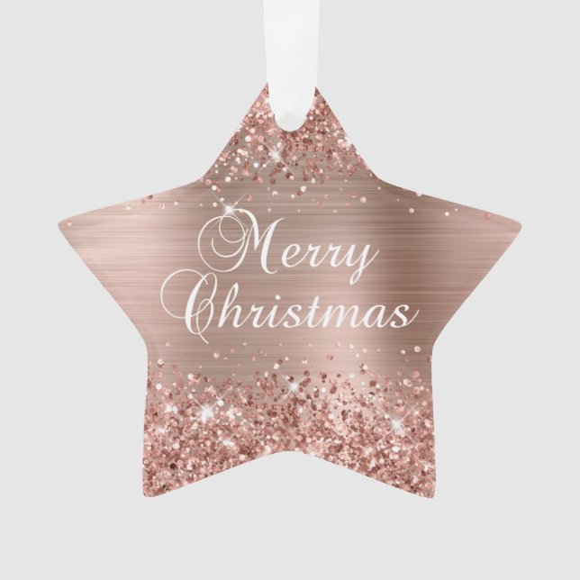 Joyeux Noël pailleté or rose métallisé (devant)