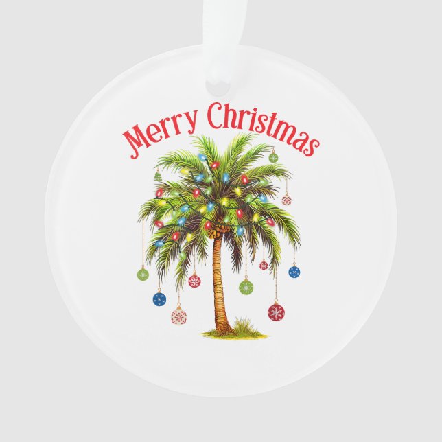 Joyeux Noël Palm Tree Light Hawaiian Tropical (devant)