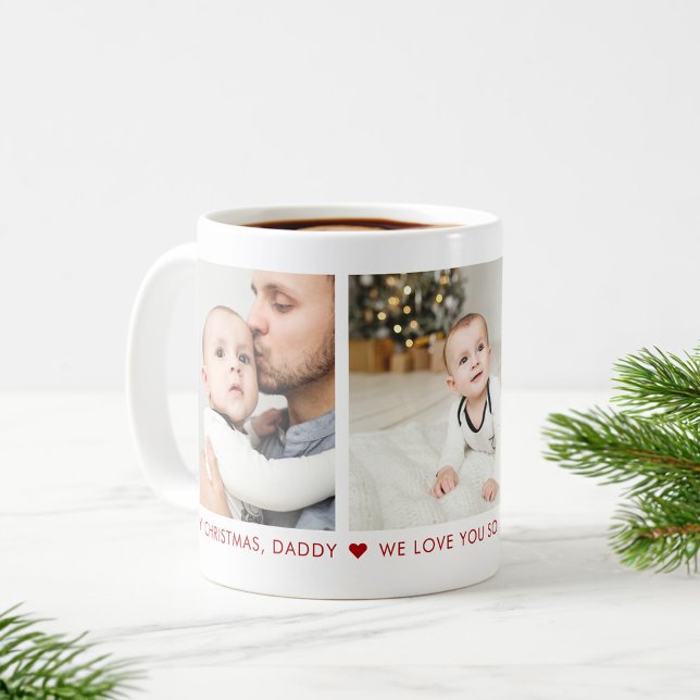 Joyeux Noël papa 3 Photo Custom Café Mug (Créateur téléchargé)
