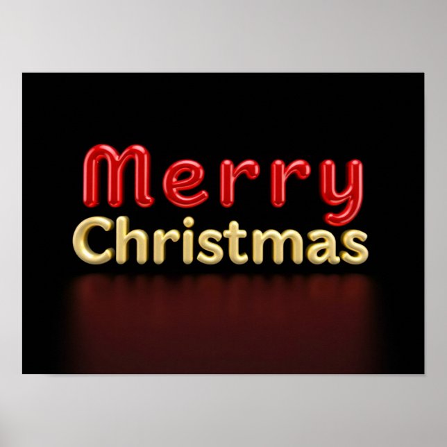 Joyeux Noël Papier Affiche de Typographie Luxueuse (Devant)