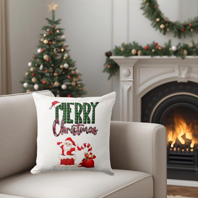 Joyeux Noël par le Père Noël - Coussin décoratif (Créateur téléchargé)