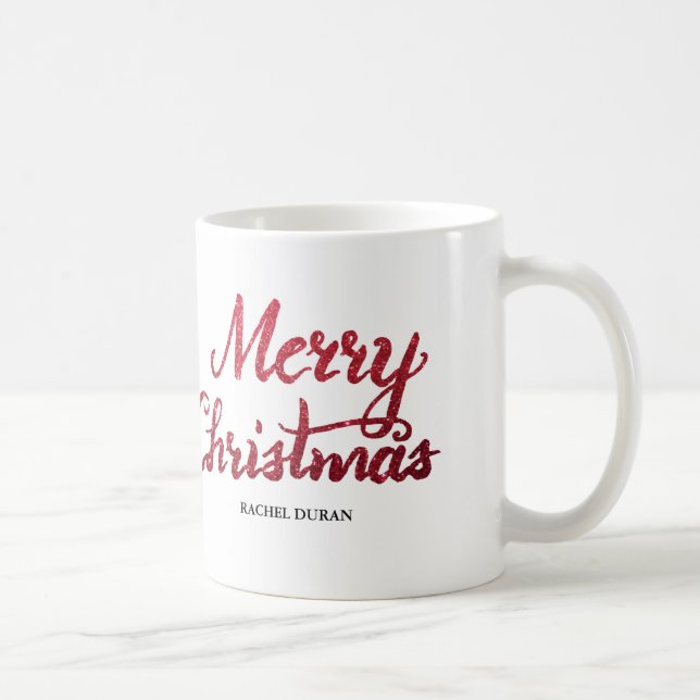 Joyeux Noël parties scintillant brosse script mug (Droite)