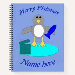 Joyeux Noël Pêche Pingouin Carnet personnalisé