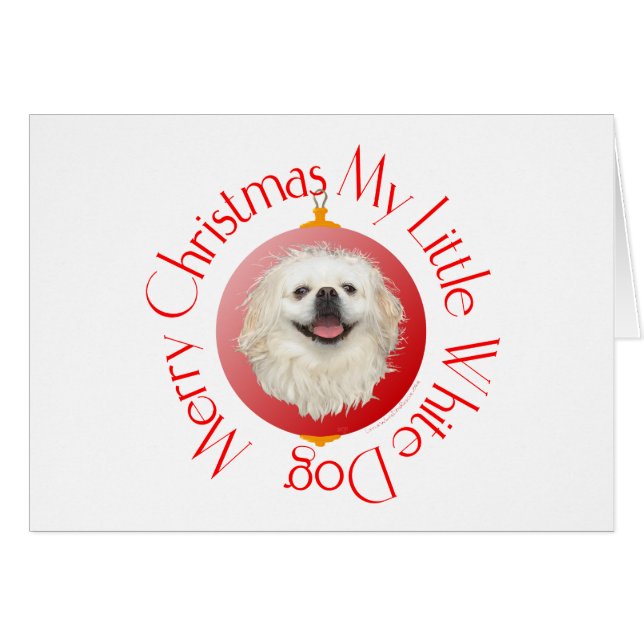 Joyeux Noël Pékinais Blanc (Devant horizontal)