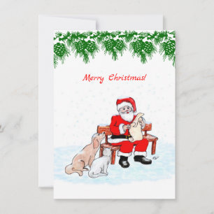 Joyeux Noël - Père Noël avec chat et chien