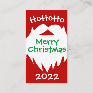 Joyeux Noël Père Noël Beard 2022 Carte de visite