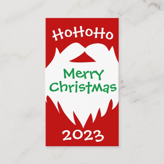 Joyeux Noël Père Noël Beard 2023 Carte de visite (Devant)