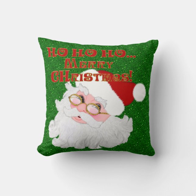 Joyeux Noël Père Noël Coussin Carré visage (Recto)