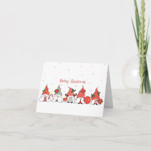 Joyeux Noël Père Noël Gnomes Plié Carte de vacance