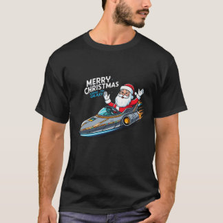 Joyeux Noël Père Noël Racing T-Shirt - Festive Fun