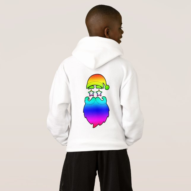 Joyeux Noël Père Noël Rainbow Sweat - shirt à capu (Dos entier)