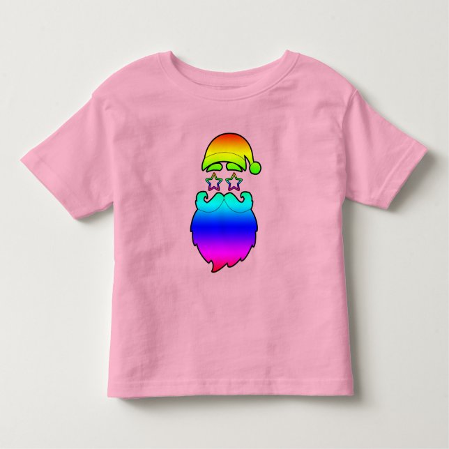 Joyeux Noël Père Noël Rainbow T-Shirt (Devant)