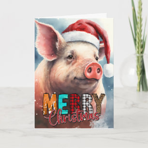 Joyeux Noël Père PORC Carte