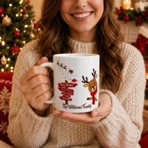 Joyeux Noël personnalisé Mug Chouette Renne Fêtes