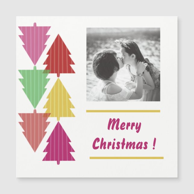 Joyeux Noël personnalisé photo arbre coloré (Devant)