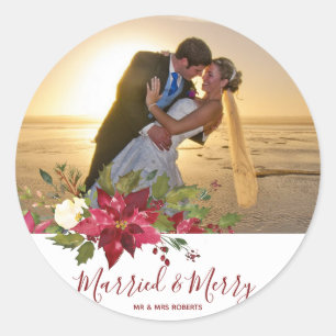 joyeux Noël photo autocollant étiquette saint