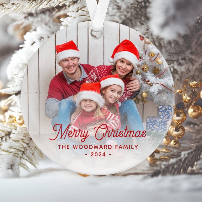 Joyeux Noël Photo de famille écriture rouge (Créateur téléchargé)