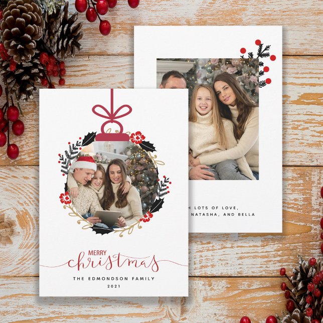 Joyeux Noël Photo Globe Orament Card (Créateur téléchargé)