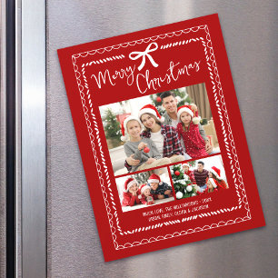 Joyeux Noël Photo Magnet Dessiné à la Main