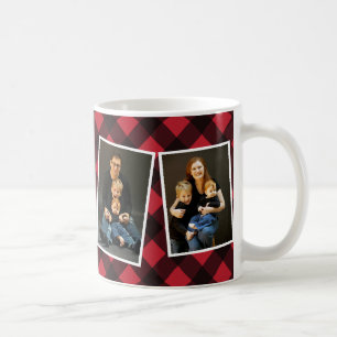 Joyeux Noël Photo Mug Red Buffalo Check