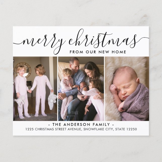 Joyeux Noël Photo vacances Faire-part de déménagem (Devant)