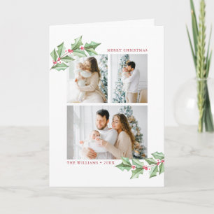 Joyeux Noël Photos de houx Carte de vacances