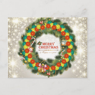 Joyeux Noël Pickleball 1 carte postale